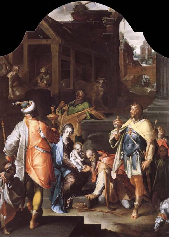 SPRANGER, Bartholomaeus The Adoration of the Kings France oil painting art